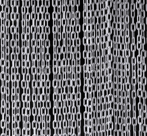 Stock photo A curtain made from gray plastic chains