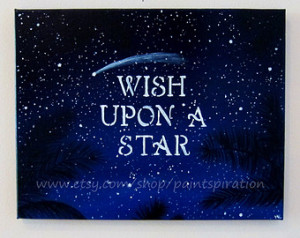 Inspirational Quotes Art Wish Upon A Star Original Acrylic Canvas ...