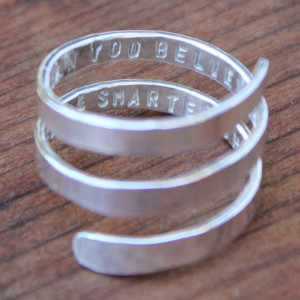Secret Message Spiral Quote Ring - Hand stamped and personalized ...