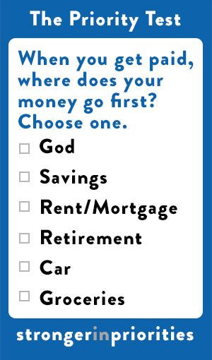 We take The Priority Test every 2 weeks.