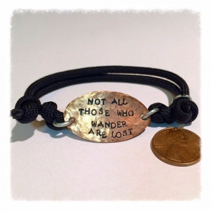 The lord of the rings inspired quote, flattened penny bracelet