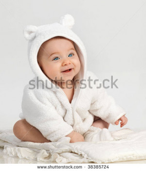 little child baby smiling sitting in funny clothes