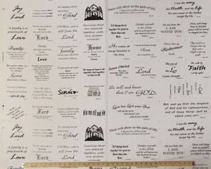 ... Wise Sayings Quilting Blocks Cotton Fabric Panel -Off White D685.01