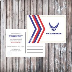 AIR FORCE POSTCARD Invitation - Air Force Retirement Party - Air Force ...