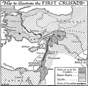 Map of the First Crusade, 1095-1099