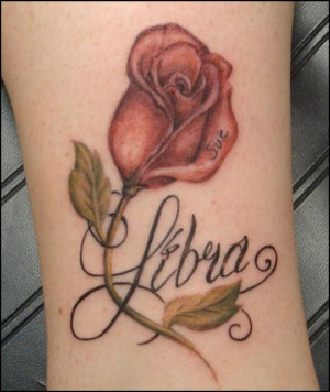 Beautiful floral Libra tattoo design