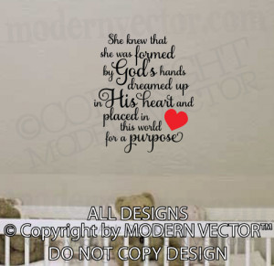 Details about FORMED BY GOD'S HANDS Quote Vinyl Wall Decal Lettering ...