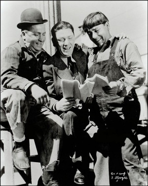 rare photo of all three Howard brothers – Curly, Shemp, and Moe