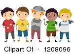 1208096-Cartoon-Of-A-Group-Of-Diverse-Bully-Boys-Royalty-Free-Vector ...
