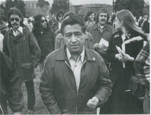 is Cesar Chavez Day. Chavez is seen here visiting Colegio Cesar Chavez ...