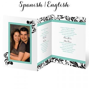 Hispanic wedding invitation I flores preciosas I verse in english and ...