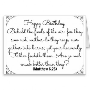 June 26 Bible Birthday card with Matthew verse