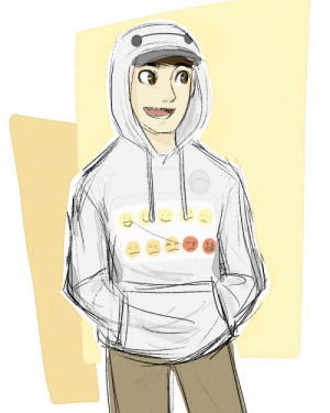 tadashi in a baymax hoodie