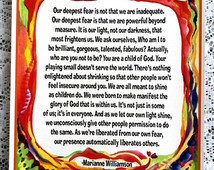 FEAR Marianne Williamso n Spiritual Meditation Inspirational Quote ...