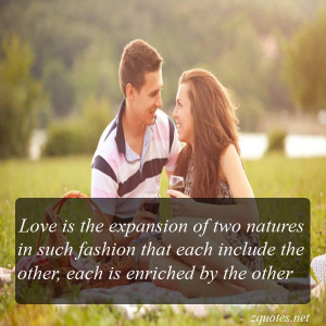 Love is the expansion of two natures