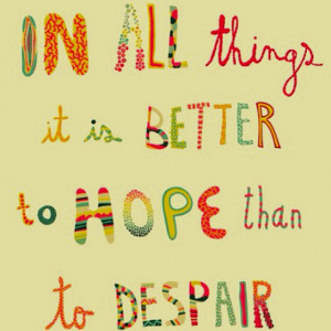 It's hard not to despair.....