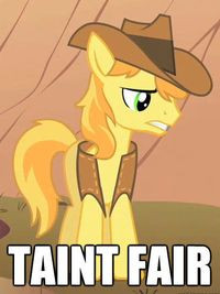 ... applejack braeburn listen braeburn cousin applejack mind yer manners