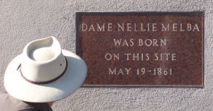 Plaque on the site of Melba's birthplace - Doonside in Richmond