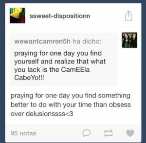 Her comment was out of place when someone mentioned Camila in tumblr ...