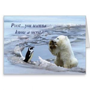 Polar Bear Cub & Penguin Best Friends Card