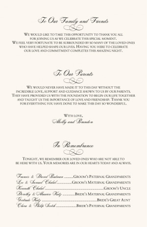 In Memory Of Quotes For Wedding Me she barach wedding programs