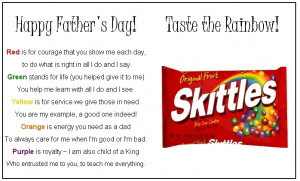 Skittles! Fathers day ideas.