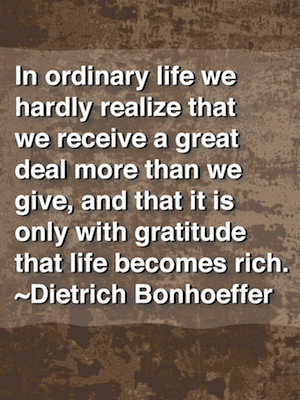 with gratitude life becomes rich