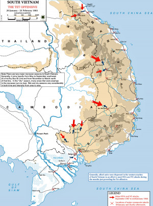 south vietnam map 1968