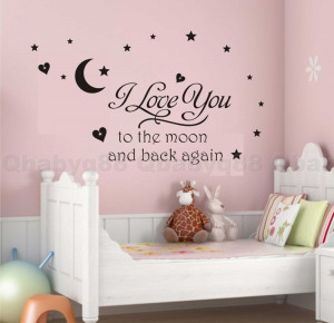 ... -to-moon-Wall-quote-decals-Removable-stickers-decor-kids-nursery-art