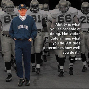 Ability is what you're capable of doing... Lou Holtz quote