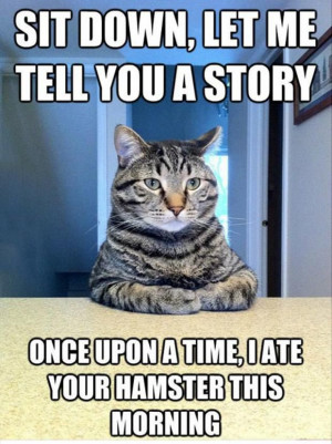 ... Story Once Upon A Time, I Ate Your Hamster This Morning. ~ Cat Quotes