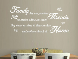 Family Ties Are Precious Threads Wall Sticker