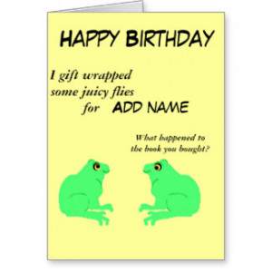 Frogs on a customizable birthday card