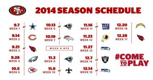 Football, 2014 Schedule, Francisco 49Ers, Sf 49Ers, 49Ers 2014, 2014 ...