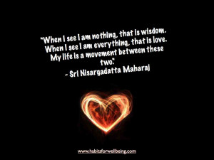 am nothing, that is wisdom. When I see I am everything, that is love ...