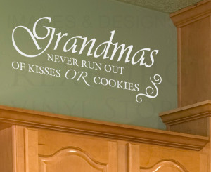 ... Decal Quote Sticker Vinyl Lettering Graphic Grandma Kisses or Cookies