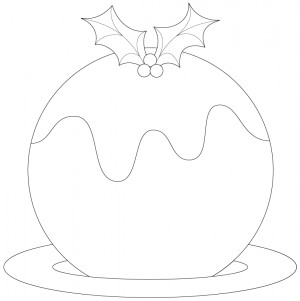 pudding outlines christmas pudding outline of a penguin holding ...