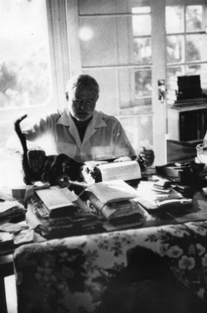Hemingway and cat.