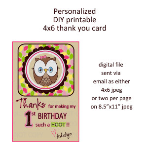 Printable Owl Thank You Cards. Birthday Thank You Card Quotes . View ...