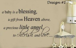 ... Baby is a Blessing from Heaven Nursery Vinyl Wall lettering Sayings