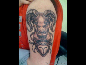 Lion King Tattoo Sleeve Grey Ink Aries Head picture