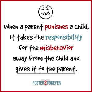 When a parent punishes a child, it takes the responsibility for the ...