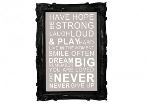 Show details for Family Quote Have Hope Be Strong Laugh Loud Beige