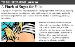 ... Street Journal on prolotherapy for chronic pain quotes Cochrane Review