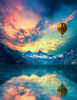 Mountain Balloon Sunset. Repinned by An Angel's Touch, LLC, d/b/a WCF ...