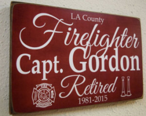 Firefighter Retirement, Fireman Retirement, Firefighter Gift, Fireman ...