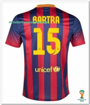 Soccer Uniform Sites Barcelona Marc Bartra Home Red Royal 2013 2014