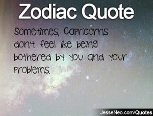 Sometimes, Capricorns don't feel like being bothered by you and your ...