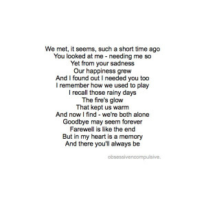 ... Back > Gallery For > Fox And The Hound Quotes Goodbye May Seem Forever