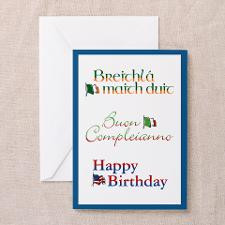 Irish Italian American Birthday Cards (6) for